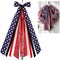 Patriotic Wreath Bow – 27.5" Red, White & Blue 8-Layer Wired Ribbon, Clip-On Stars & Stripes Bow for Memorial Day, Veterans Day & Independence Day Front Door Decor